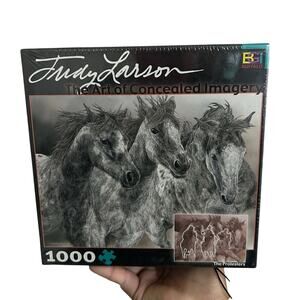 Judy Larson Art of Concealed Imagery The Protestors Wild Horses Cowboy 1000 Pcs